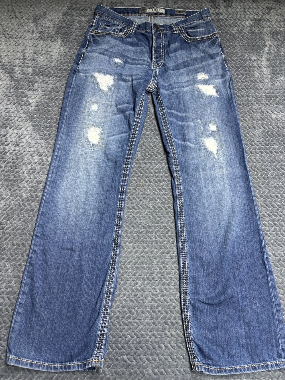 BKE Tyler Men's Distressed Blue Bootcut Jeans